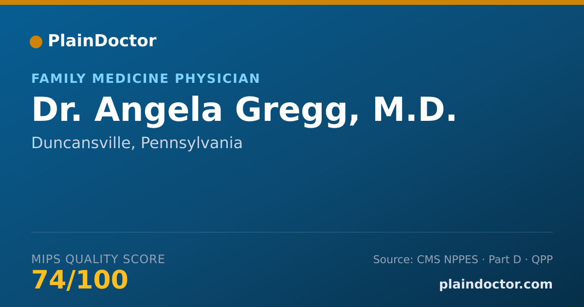 Shareable card for Angela Gregg, M.D. - Family Medicine Physician, Duncansville, PA