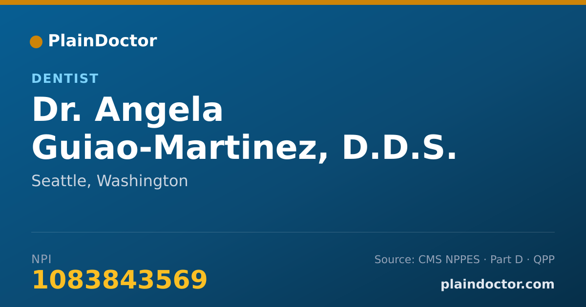 Shareable card for Angela Guiao-Martinez, D.D.S. - Dentist, Seattle, WA