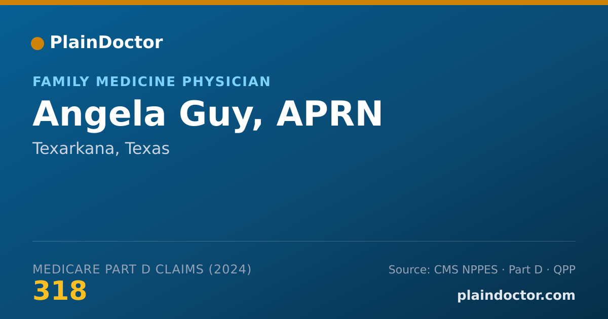 Shareable card for Angela Guy, APRN - Family Medicine Physician, Texarkana, TX