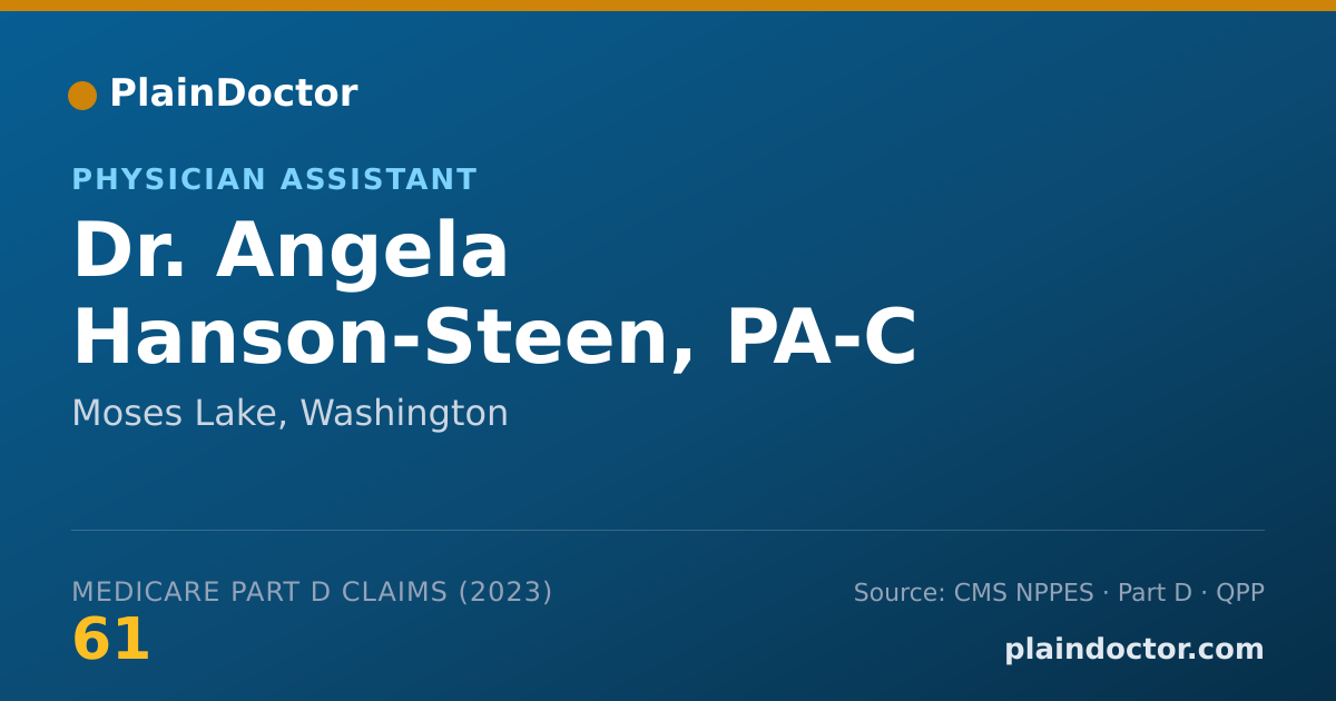 Shareable card for Angela Hanson-Steen, PA-C - Physician Assistant, Moses Lake, WA