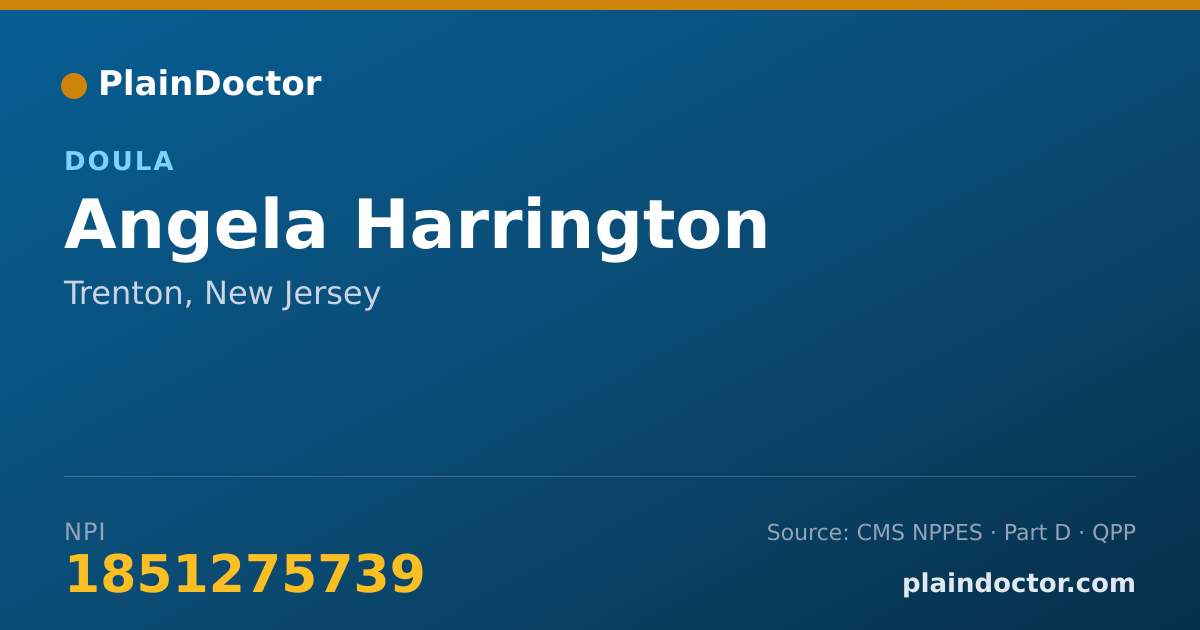 Shareable card for Angela Harrington - Doula, Trenton, NJ