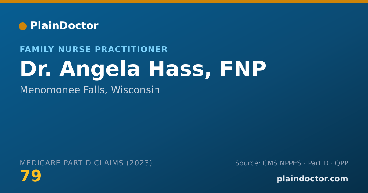 Shareable card for Angela Hass, FNP - Family Nurse Practitioner, Menomonee Falls, WI