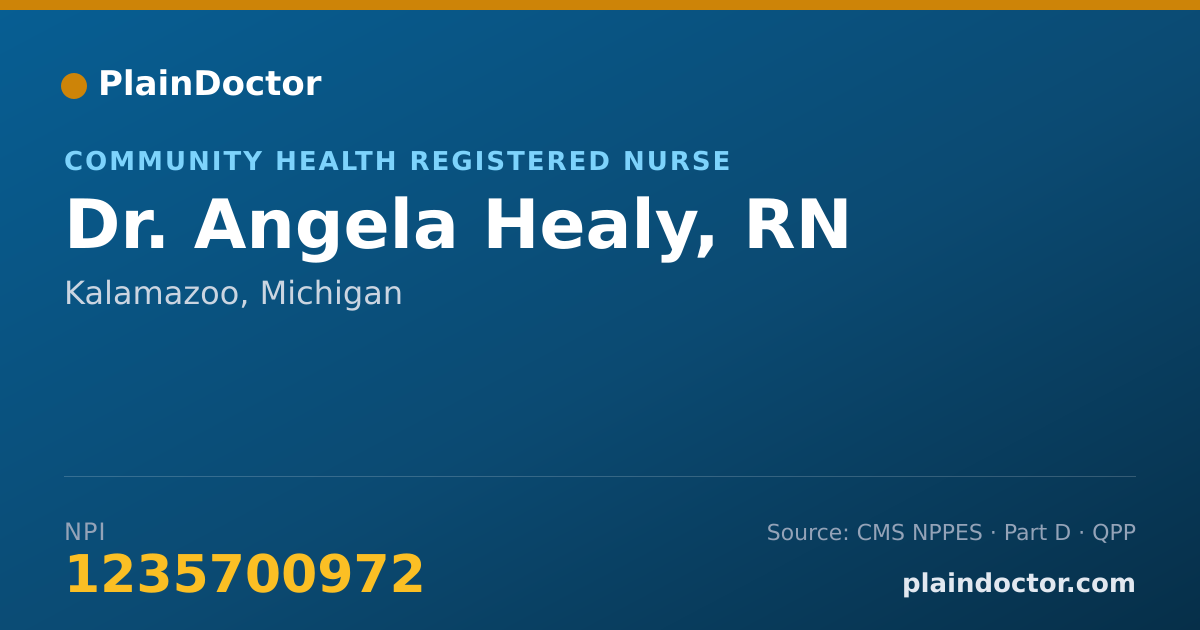 Shareable card for Angela Healy, RN - Community Health Registered Nurse, Kalamazoo, MI