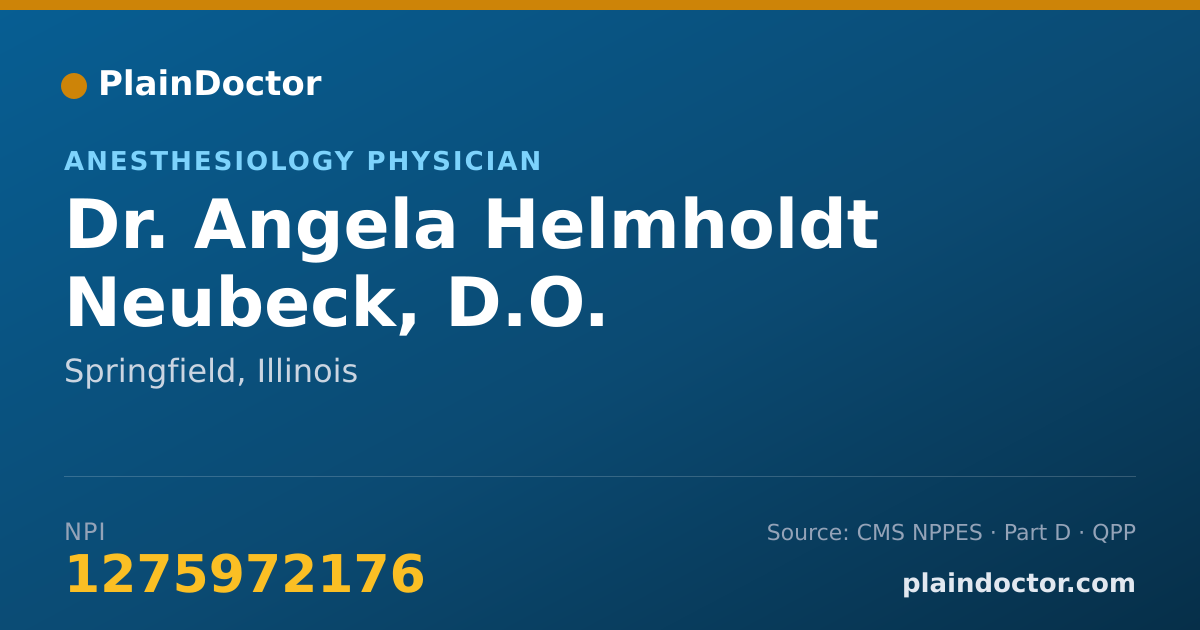 Shareable card for Angela Helmholdt Neubeck, D.O. - Anesthesiology Physician, Springfield, IL