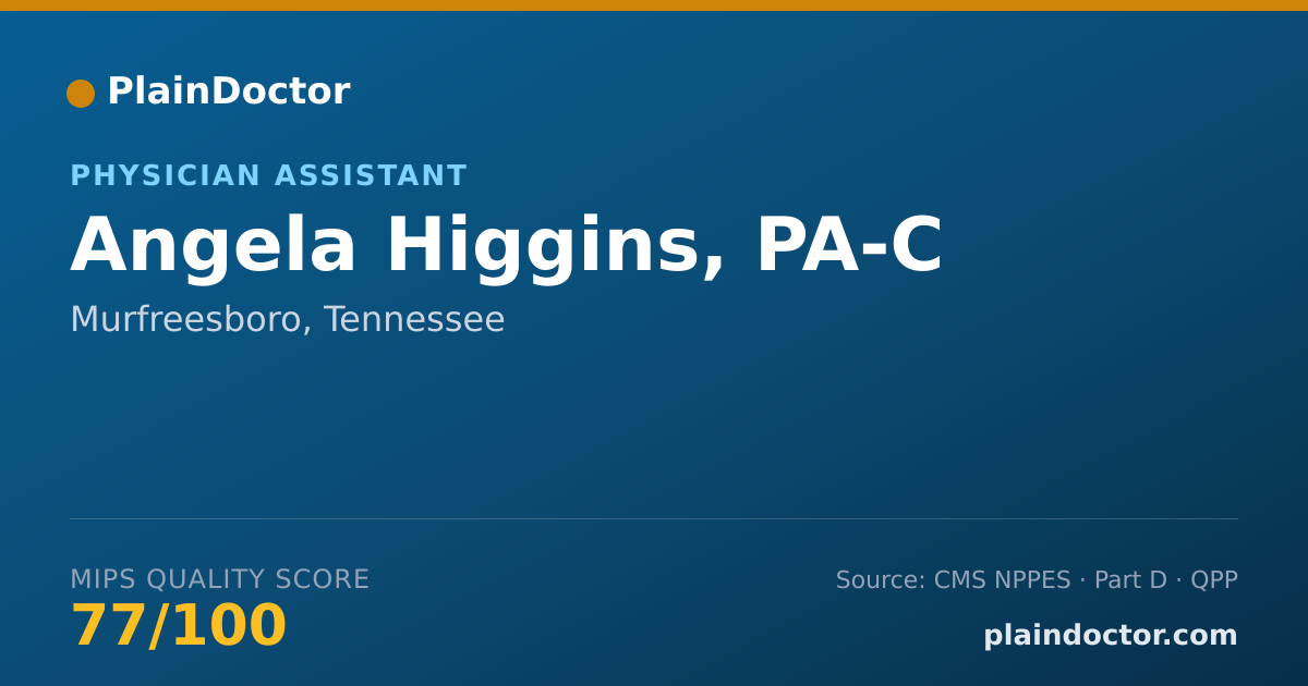 Shareable card for Angela Higgins, PA-C - Physician Assistant, Murfreesboro, TN
