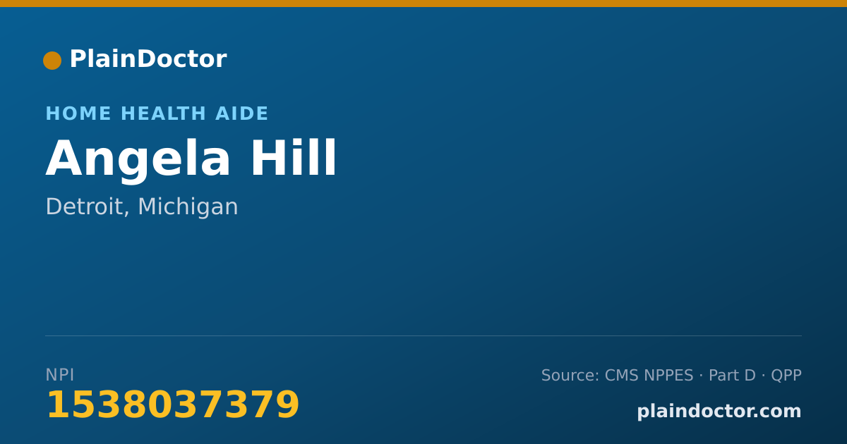 Shareable card for Angela Hill - Home Health Aide, Detroit, MI