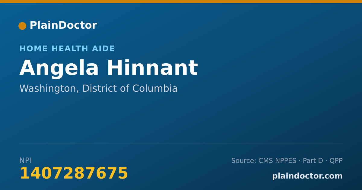 Shareable card for Angela Hinnant - Home Health Aide, Washington, DC