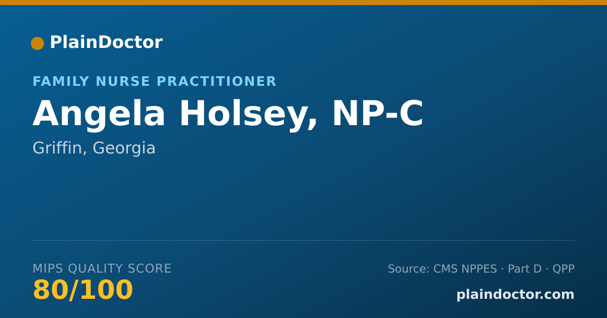 Shareable card for Angela Holsey, NP-C - Family Nurse Practitioner, Griffin, GA
