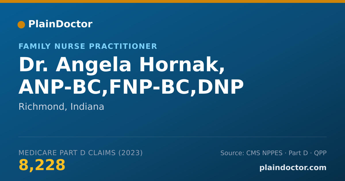 Shareable card for Angela Hornak, ANP-BC,FNP-BC,DNP - Family Nurse Practitioner, Richmond, IN