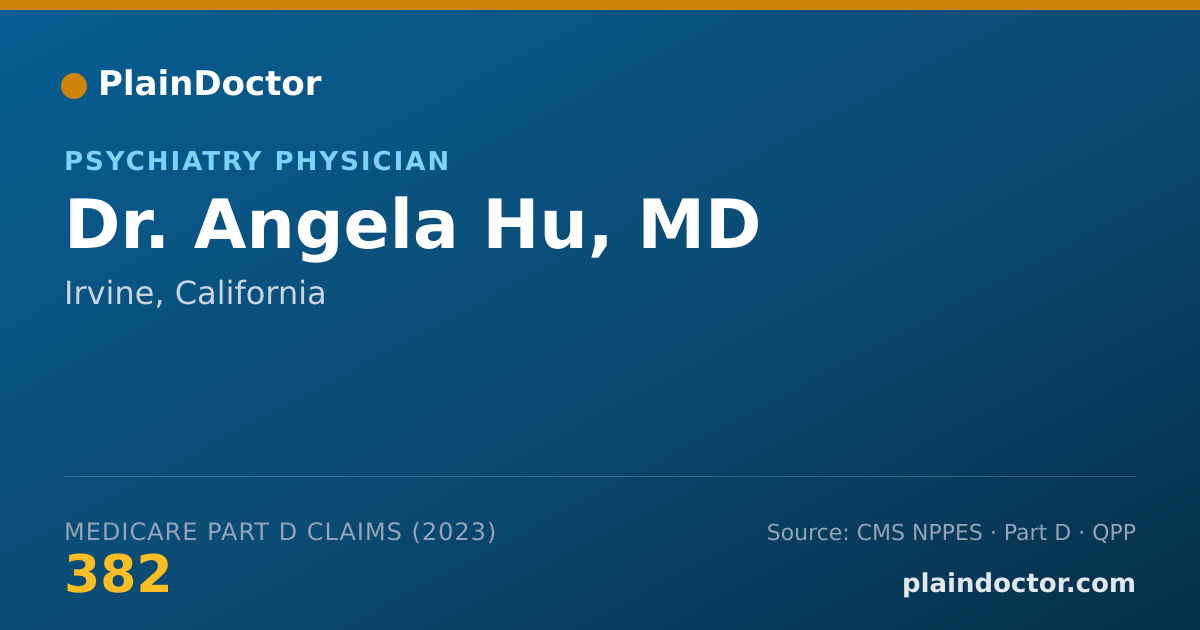 Shareable card for Angela Hu, MD - Psychiatry Physician, Irvine, CA