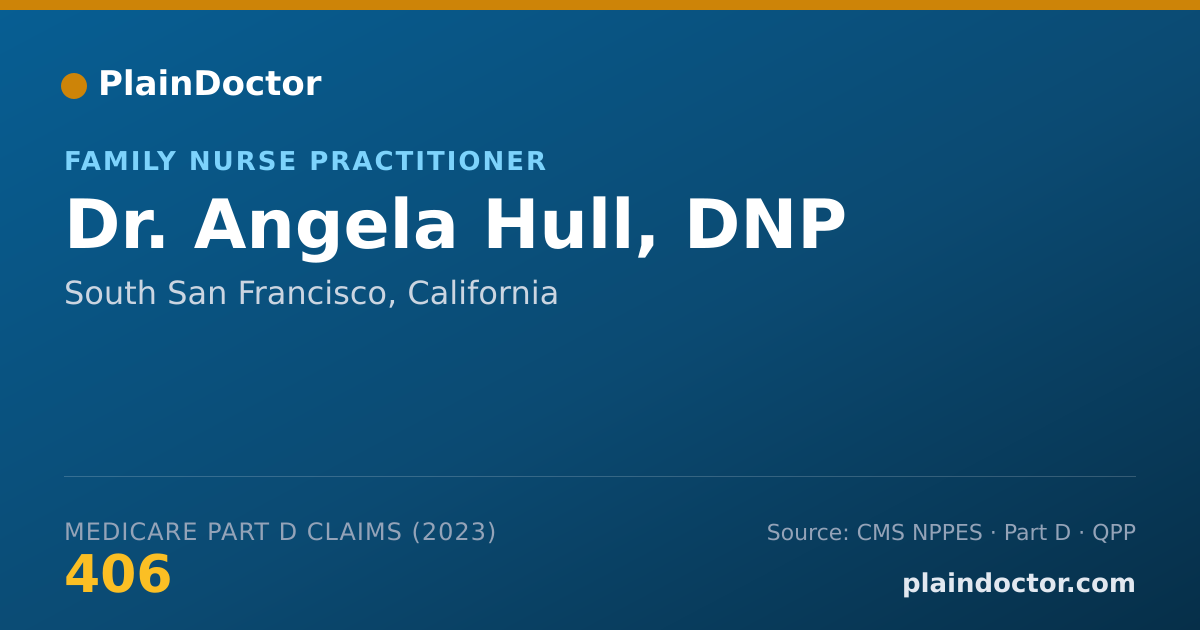 Shareable card for Angela Hull, DNP - Family Nurse Practitioner, South San Francisco, CA