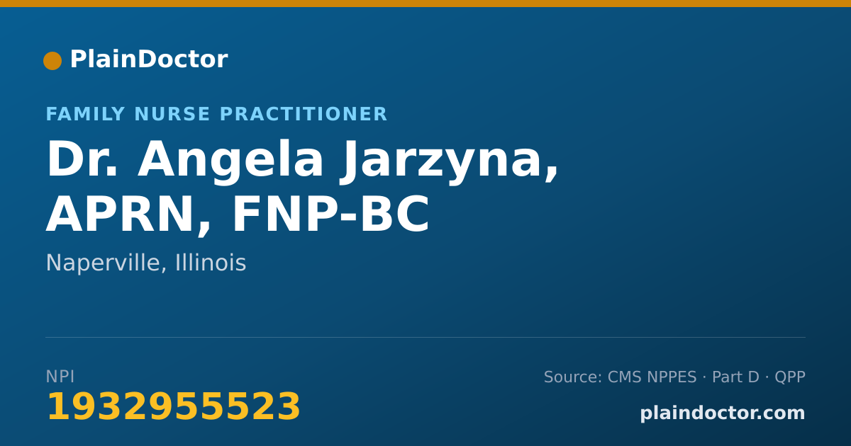 Shareable card for Angela Jarzyna, APRN, FNP-BC - Family Nurse Practitioner, Naperville, IL