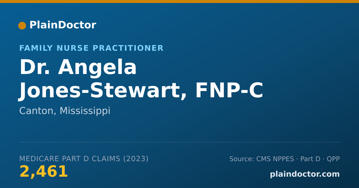 Shareable card for Angela Jones-Stewart, FNP-C - Family Nurse Practitioner, Canton, MS