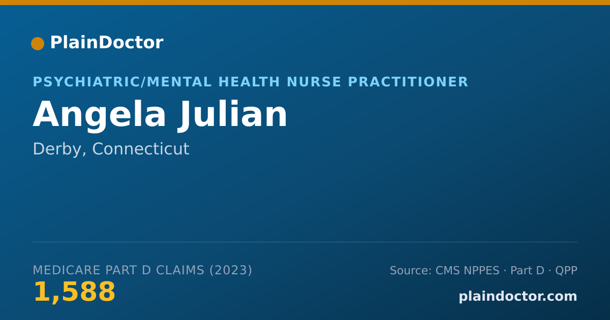 Shareable card for Angela Julian - Psychiatric/Mental Health Nurse Practitioner, Derby, CT