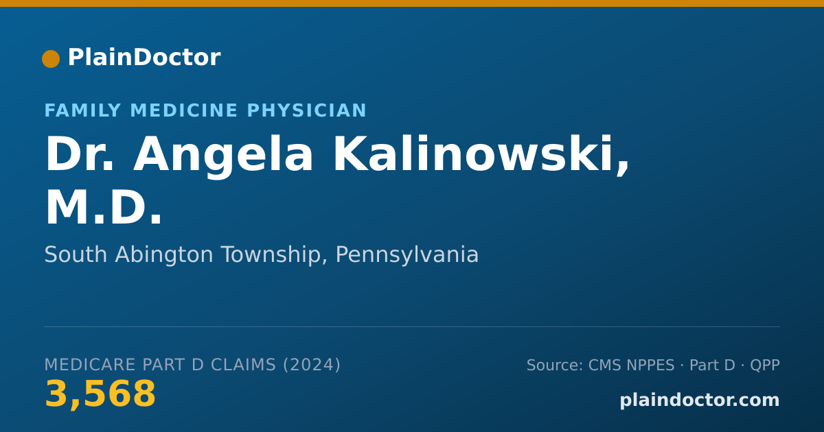 Shareable card for Angela Kalinowski, M.D. - Family Medicine Physician, South Abington Township, PA