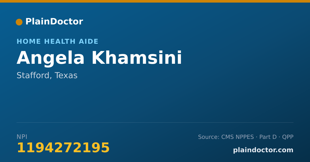 Shareable card for Angela Khamsini - Home Health Aide, Stafford, TX