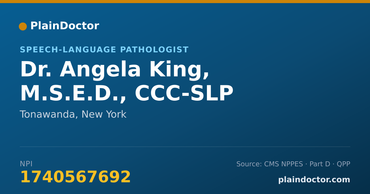 Shareable card for Angela King, M.S.E.D., CCC-SLP - Speech-Language Pathologist, Tonawanda, NY