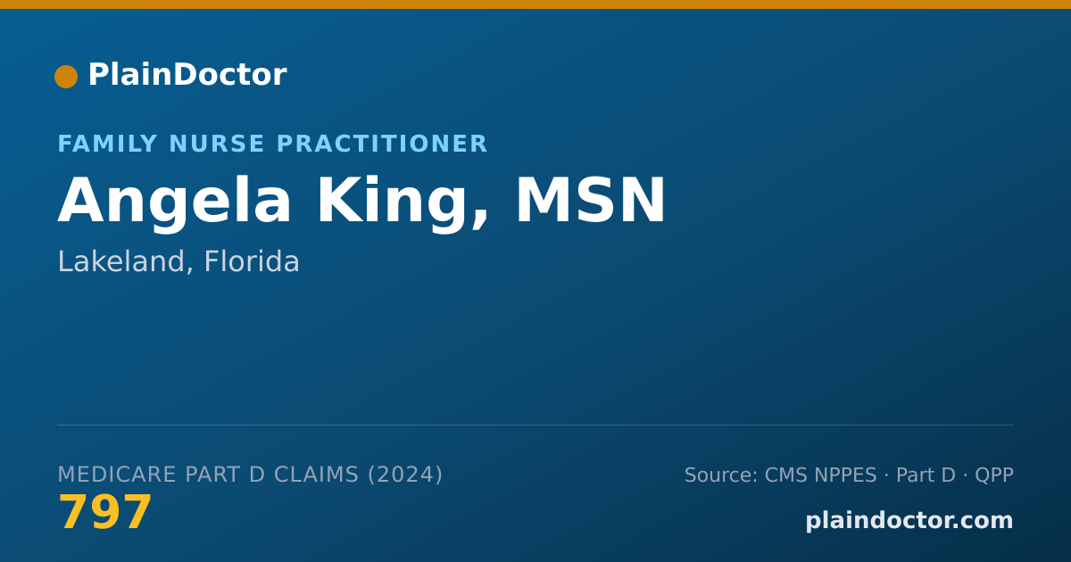 Shareable card for Angela King, MSN - Family Nurse Practitioner, Lakeland, FL