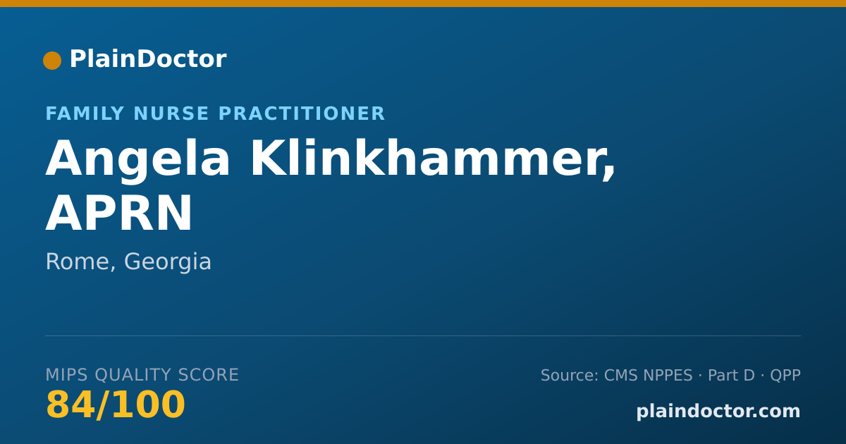 Shareable card for Angela Klinkhammer, APRN - Family Nurse Practitioner, Rome, GA