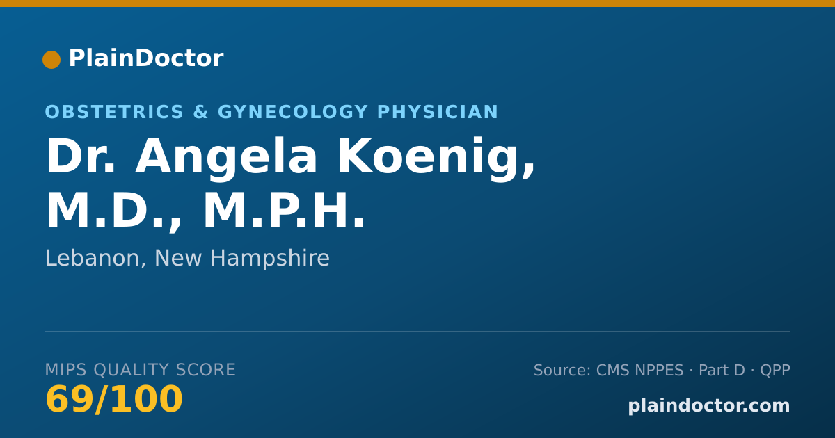 Shareable card for Angela Koenig, M.D., M.P.H. - Obstetrics & Gynecology Physician, Lebanon, NH