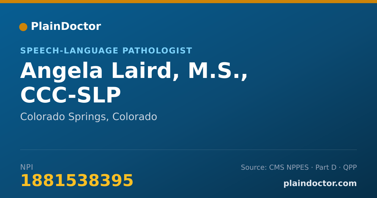 Shareable card for Angela Laird, M.S., CCC-SLP - Speech-Language Pathologist, Colorado Springs, CO