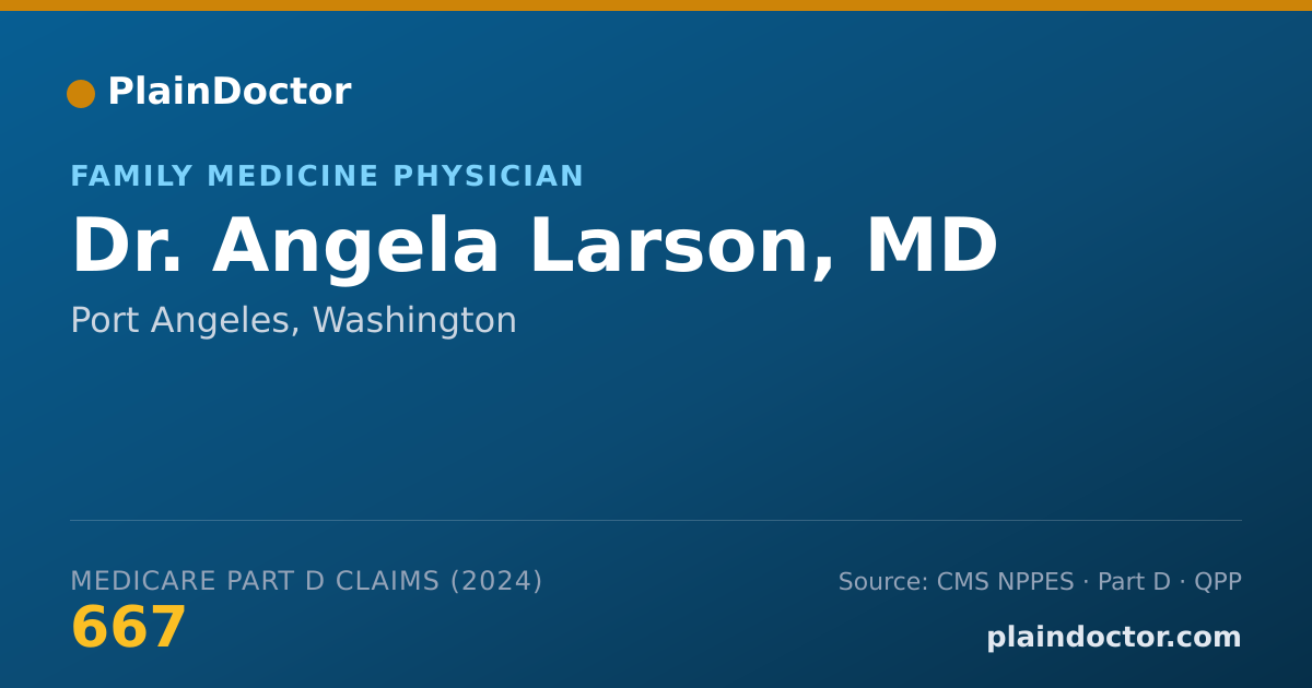 Shareable card for Angela Larson, MD - Family Medicine Physician, Port Angeles, WA