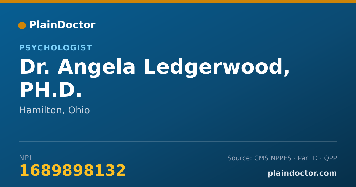 Shareable card for Angela Ledgerwood, PH.D. - Psychologist, Hamilton, OH