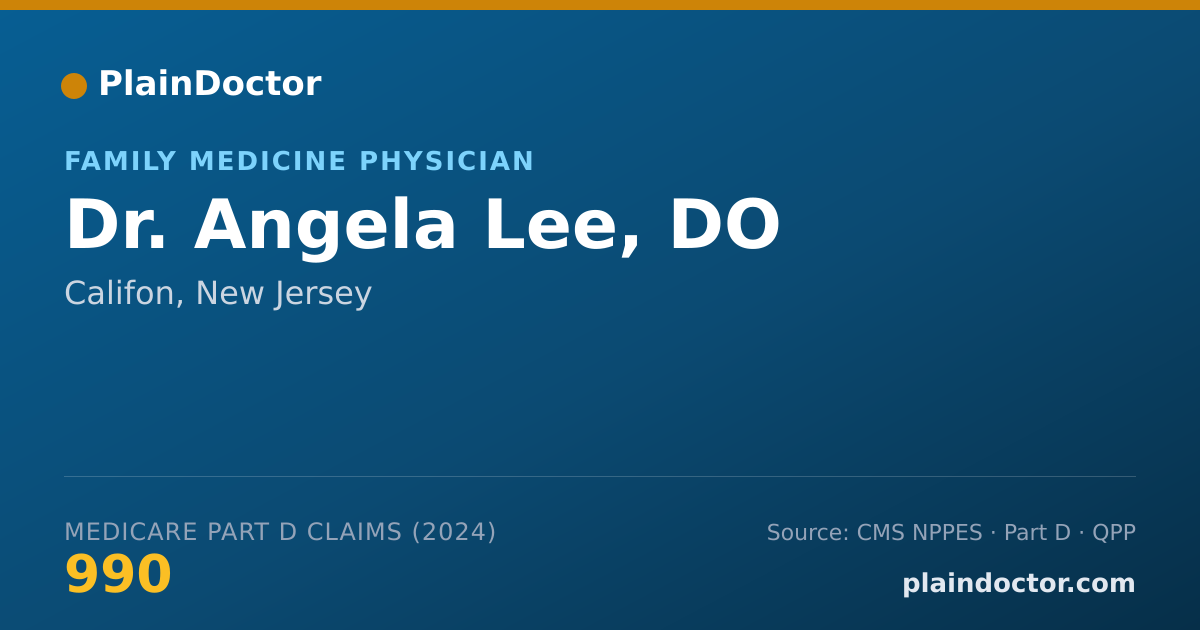 Shareable card for Angela Lee, DO - Student in an Organized Health Care Education/Training Program, Califon, NJ