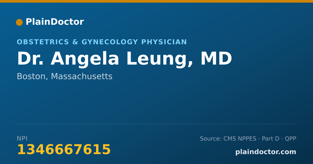 Shareable card for Angela Leung, MD - Obstetrics & Gynecology Physician, Boston, MA