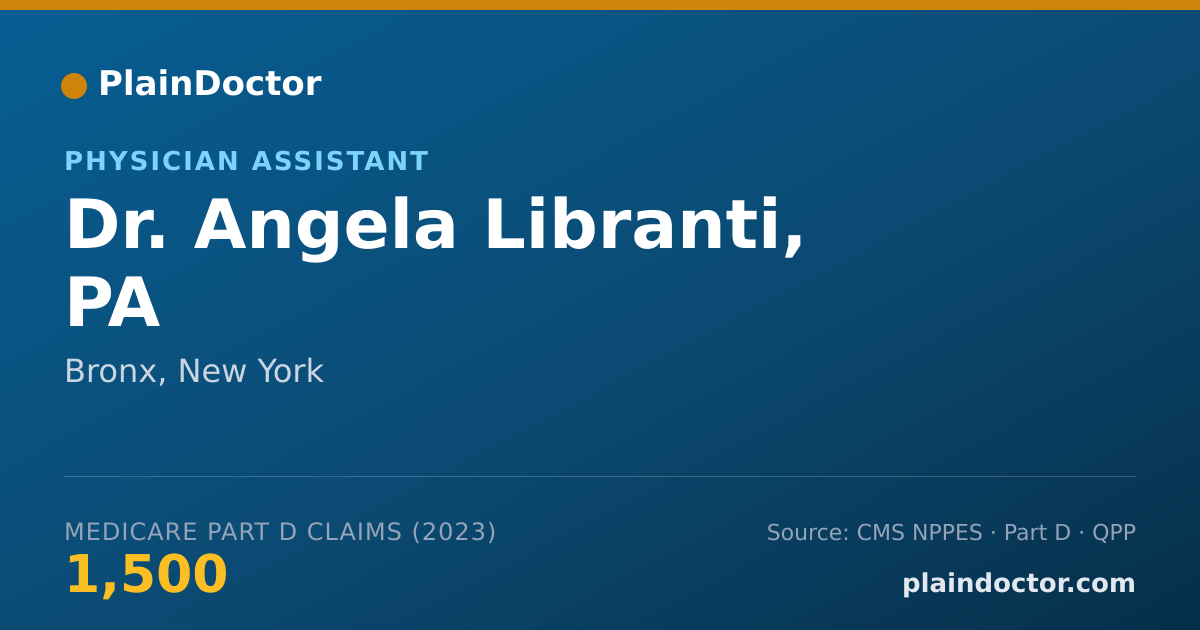 Shareable card for Angela Libranti, PA - Physician Assistant, Bronx, NY