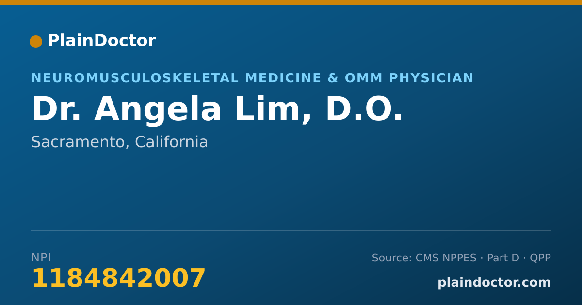 Shareable card for Angela Lim, D.O. - Neuromusculoskeletal Medicine & OMM Physician, Sacramento, CA