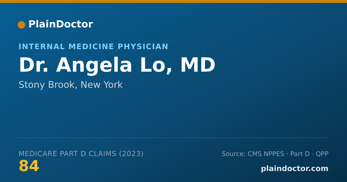 Shareable card for Angela Lo, MD - Internal Medicine Physician, Stony Brook, NY
