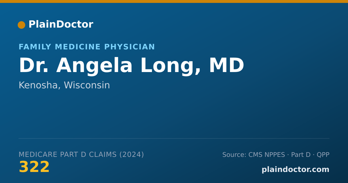 Shareable card for Angela Long, MD - Family Medicine Physician, Kenosha, WI