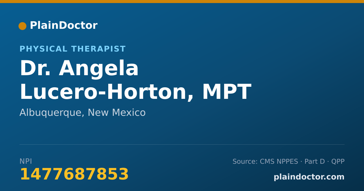 Shareable card for Angela Lucero-Horton, MPT - Physical Therapist, Albuquerque, NM