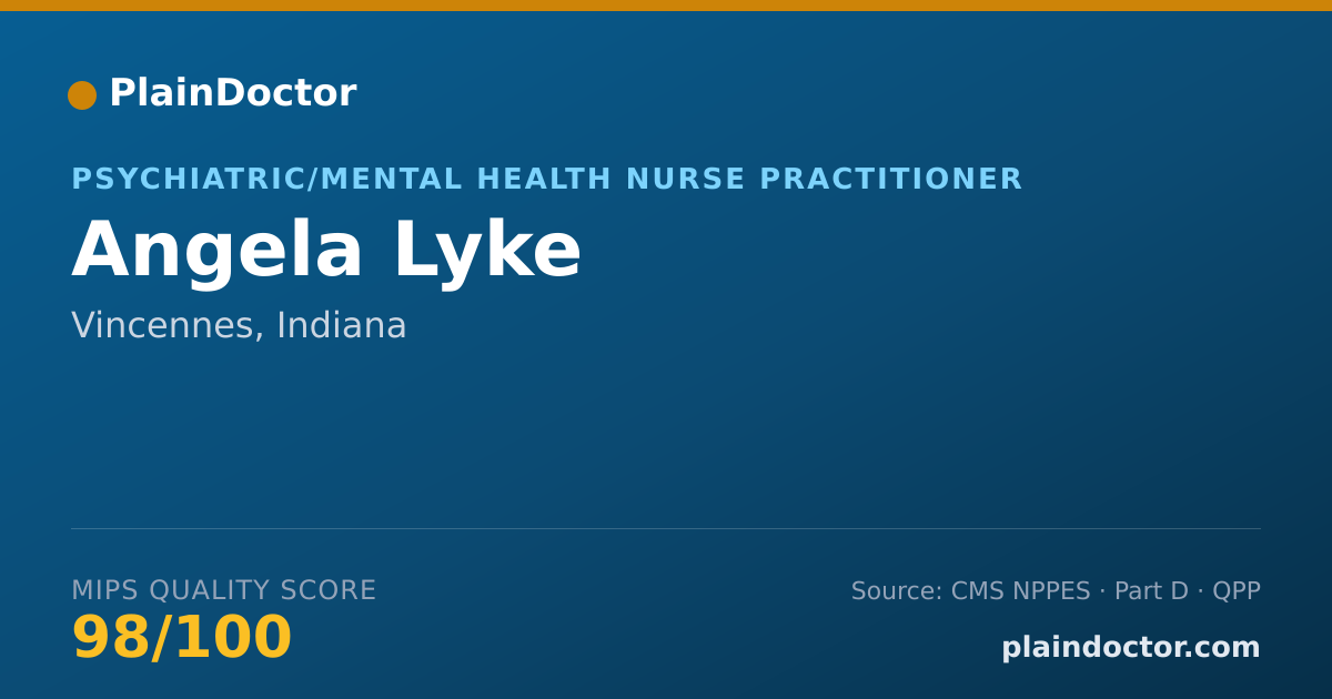 Shareable card for Angela Lyke - Psychiatric/Mental Health Nurse Practitioner, Vincennes, IN