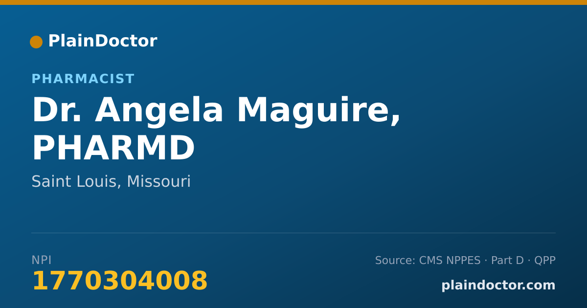 Shareable card for Angela Maguire, PHARMD - Pharmacist, Saint Louis, MO