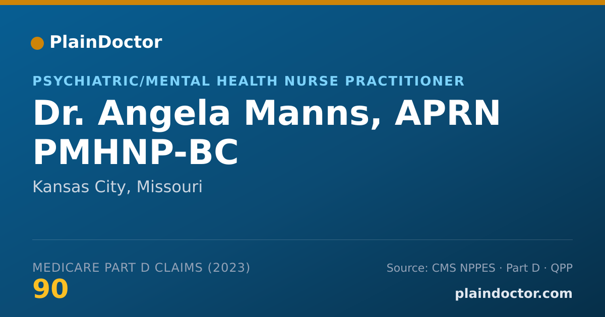 Shareable card for Angela Manns, APRN PMHNP-BC - Psychiatric/Mental Health Nurse Practitioner, Kansas City, MO