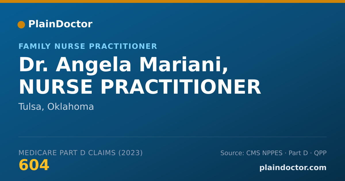 Shareable card for Angela Mariani, NURSE PRACTITIONER - Family Nurse Practitioner, Tulsa, OK