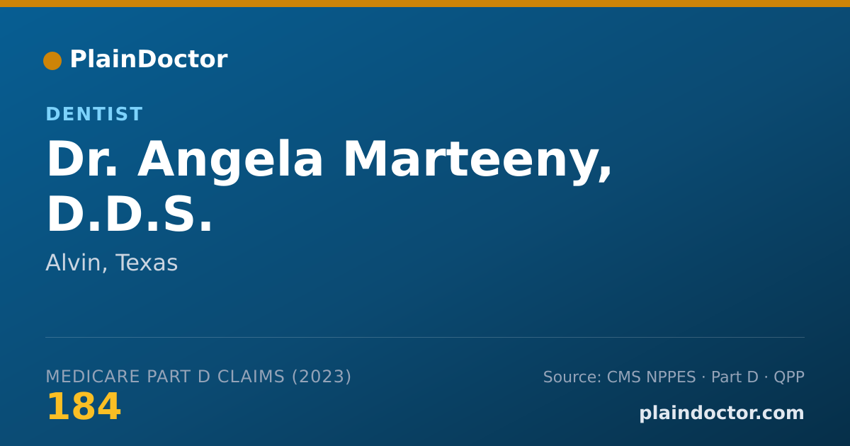 Shareable card for Angela Marteeny, D.D.S. - Dentist, Alvin, TX