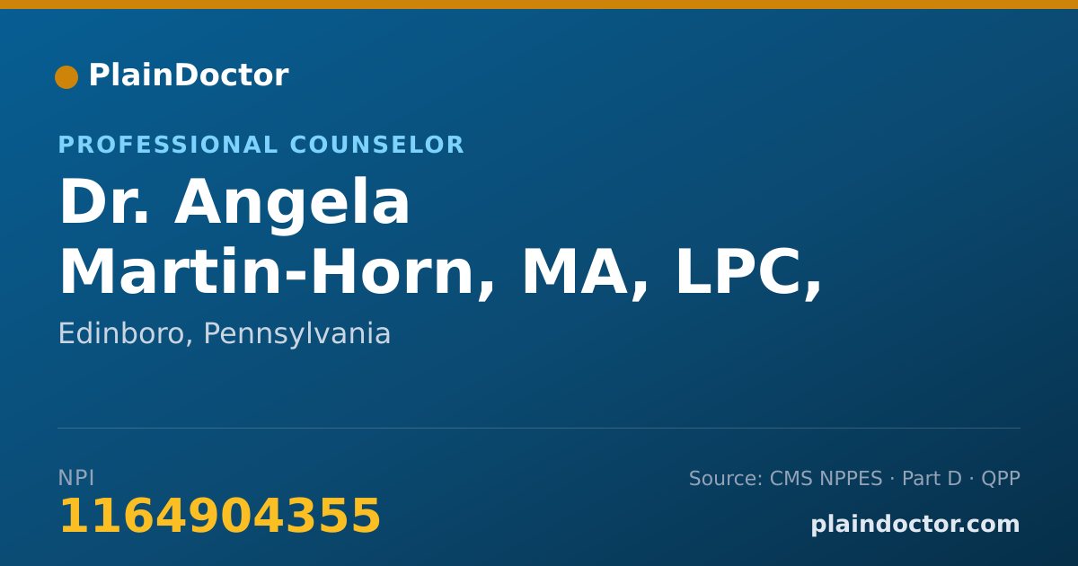 Shareable card for Angela Martin-Horn, MA, LPC, NCC - Professional Counselor, Edinboro, PA