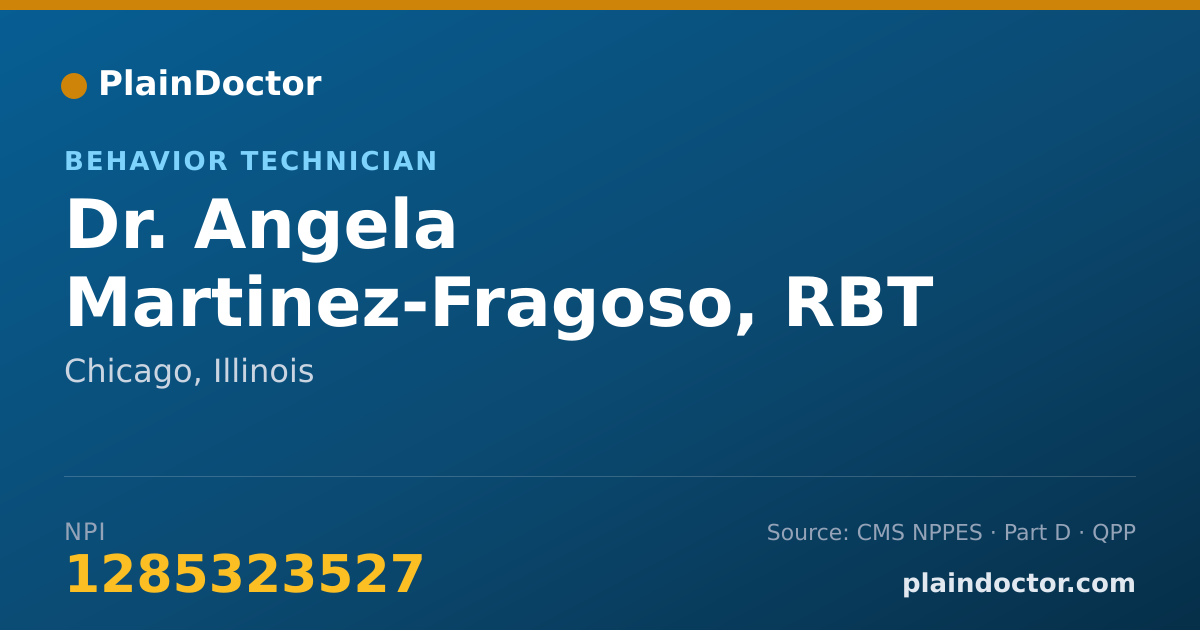 Shareable card for Angela Martinez-Fragoso, RBT - Behavior Technician, Chicago, IL