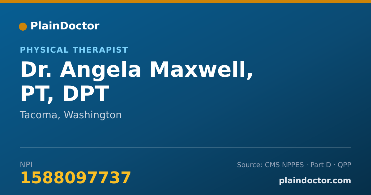 Shareable card for Angela Maxwell, PT, DPT - Physical Therapist, Tacoma, WA