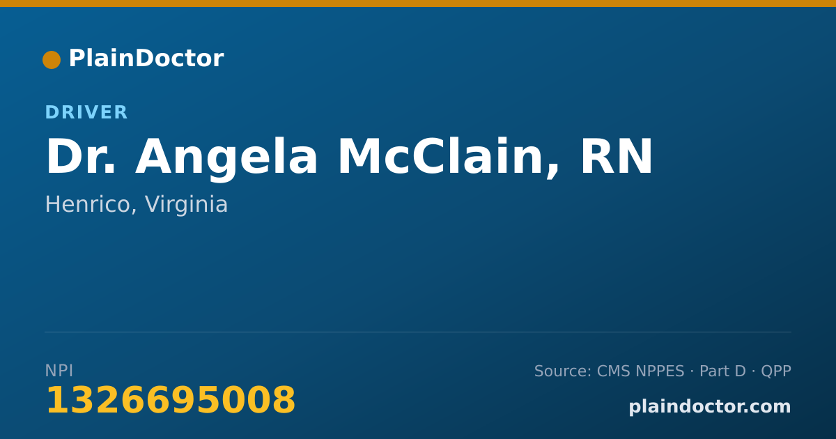 Shareable card for Angela McClain, RN - Driver, Henrico, VA