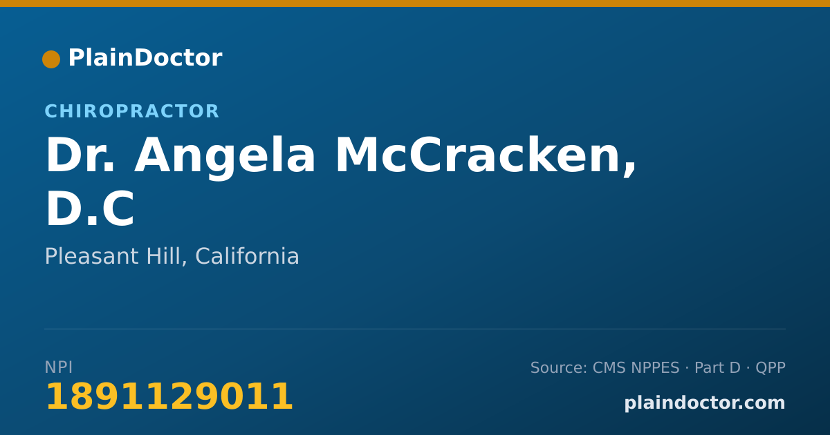 Shareable card for Angela McCracken, D.C - Chiropractor, Pleasant Hill, CA