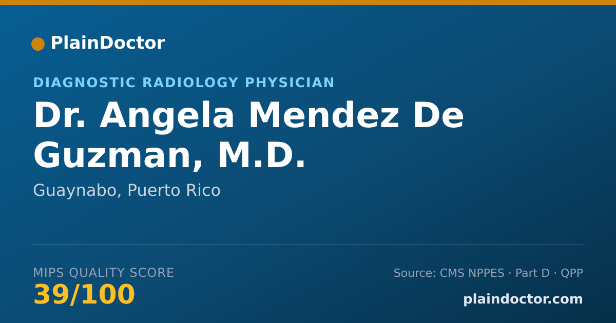 Shareable card for Angela Mendez De Guzman, M.D. - Diagnostic Radiology Physician, Guaynabo, PR