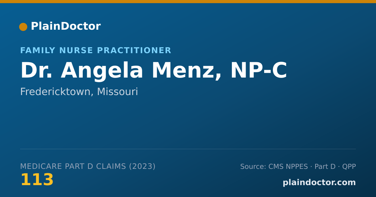 Shareable card for Angela Menz, NP-C - Family Nurse Practitioner, Fredericktown, MO