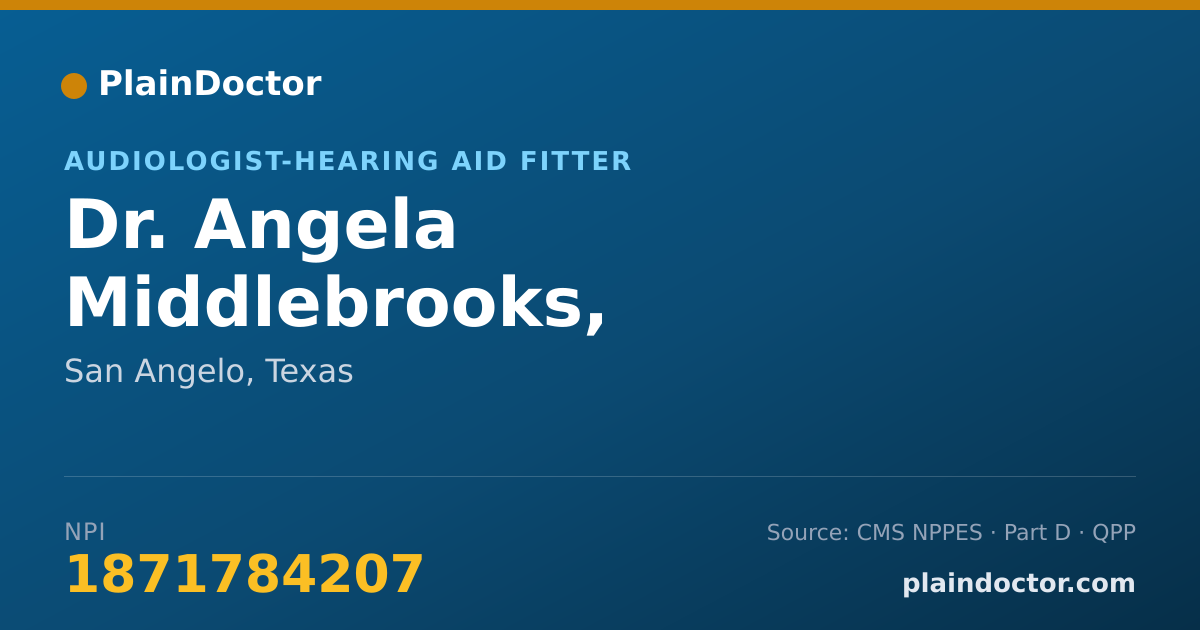 Shareable card for Angela Middlebrooks, AU.D.,CCC-A - Audiologist-Hearing Aid Fitter, San Angelo, TX