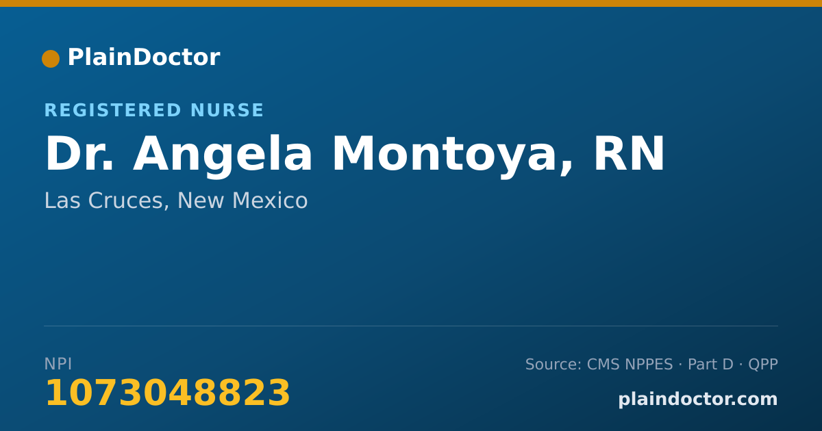 Shareable card for Angela Montoya, RN - Registered Nurse, Las Cruces, NM