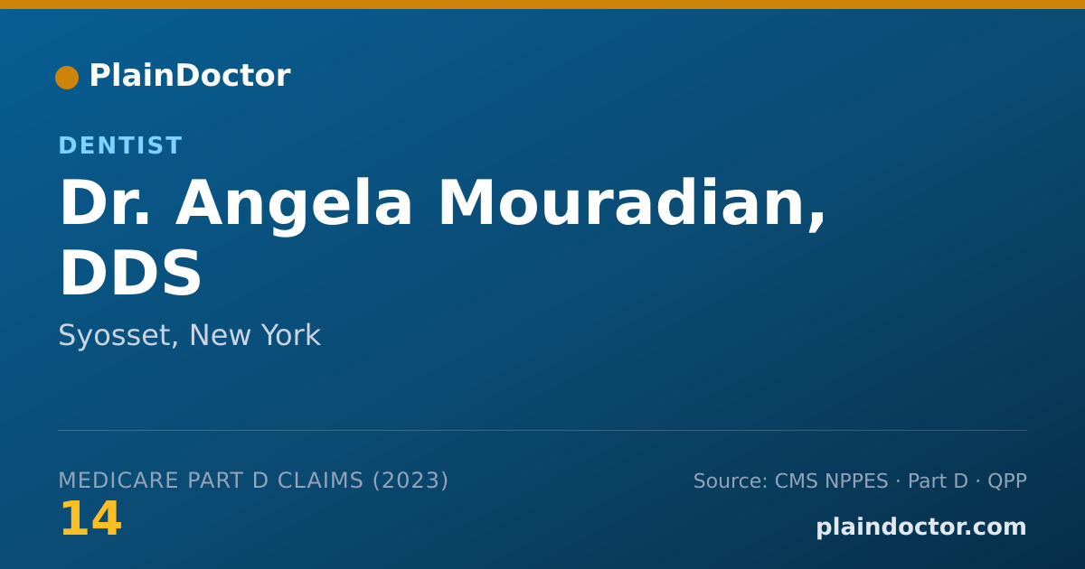 Shareable card for Angela Mouradian, DDS - Dentist, Syosset, NY