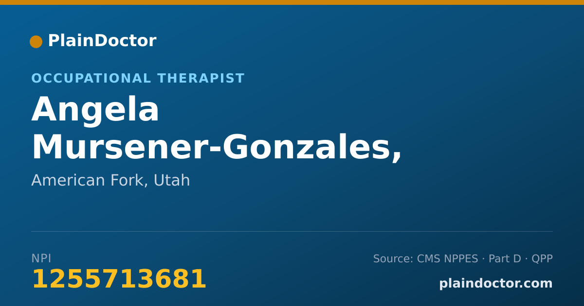 Shareable card for Angela Mursener-Gonzales, MOT, OTR - Occupational Therapist, American Fork, UT